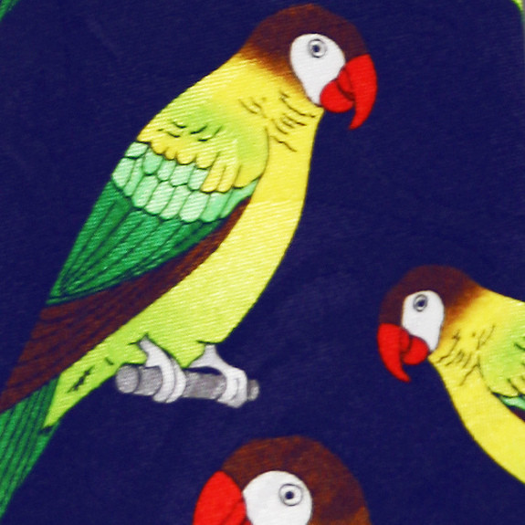2018-102: Green Parrots Ties Navy Parrot Necktie by Steven Harris