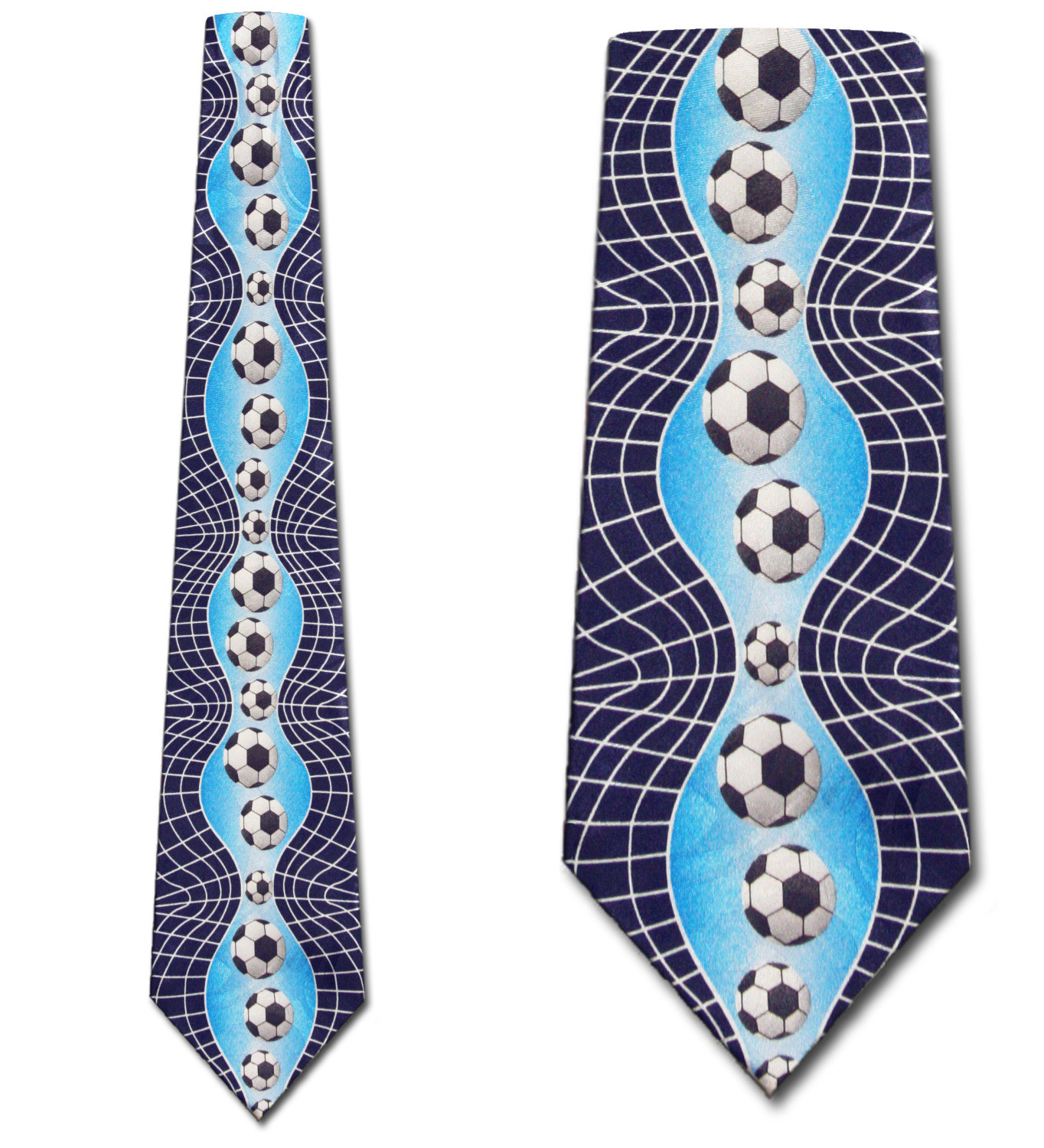 2033-102: Soccer Neckties Net Balls Ties Navy by Steven Harris