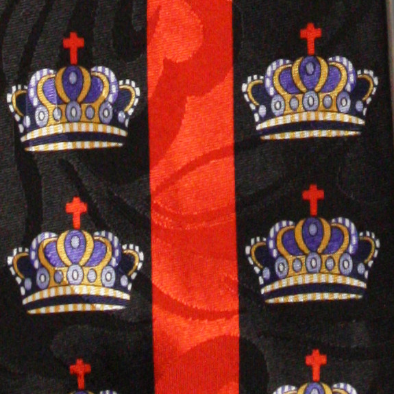 2043-100: Crowns Tie Christian Cross Neckties Black by Steven Harris at Abcties.com