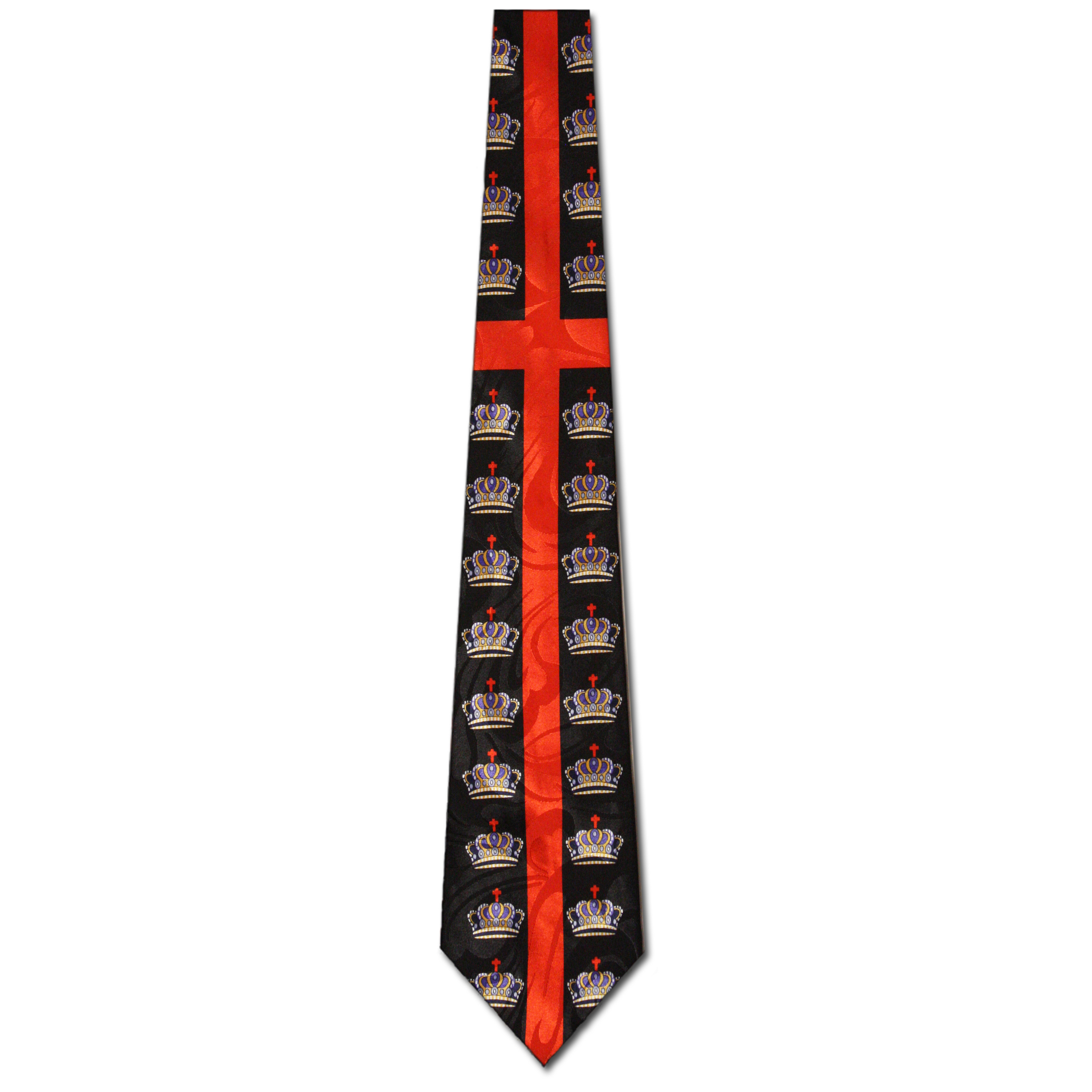 2043-100: Crowns Tie Christian Cross Neckties Black by Steven Harris at Abcties.com