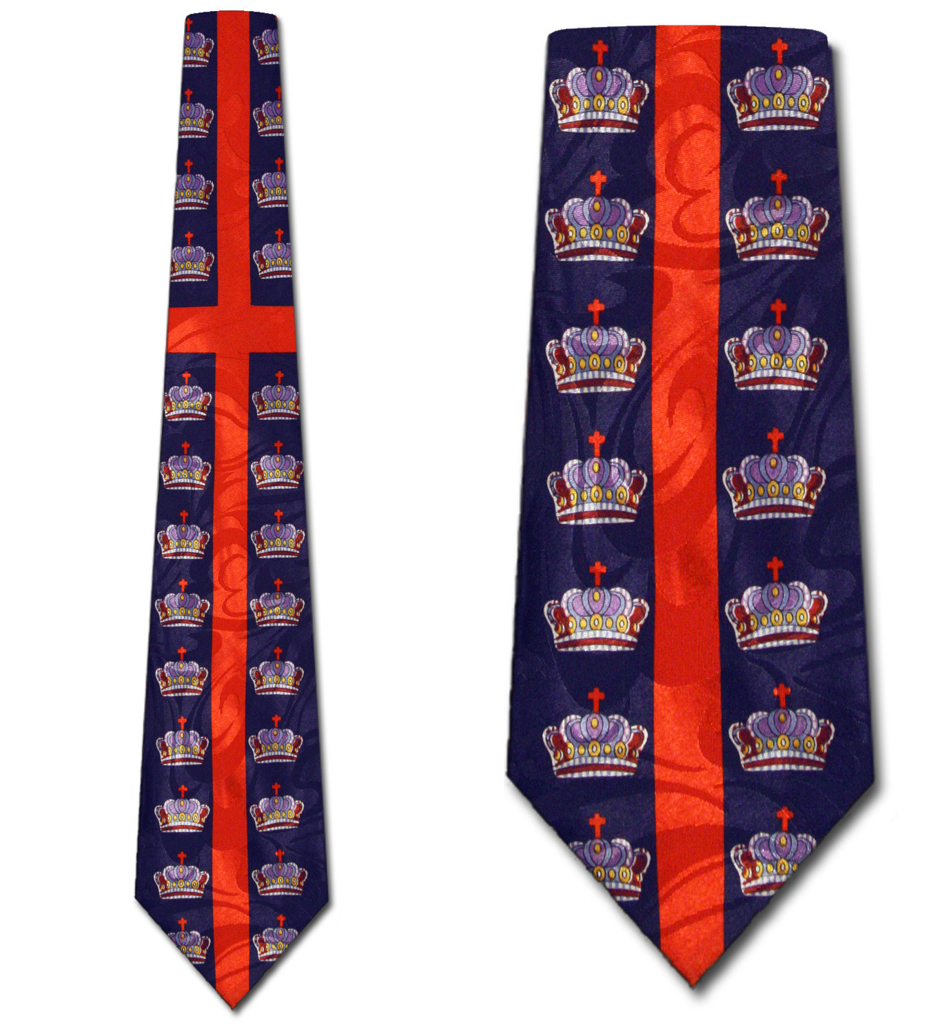 2043-102: Crowns Tie Christian Cross Neckties Navy by Steven Harris at Abcties.com