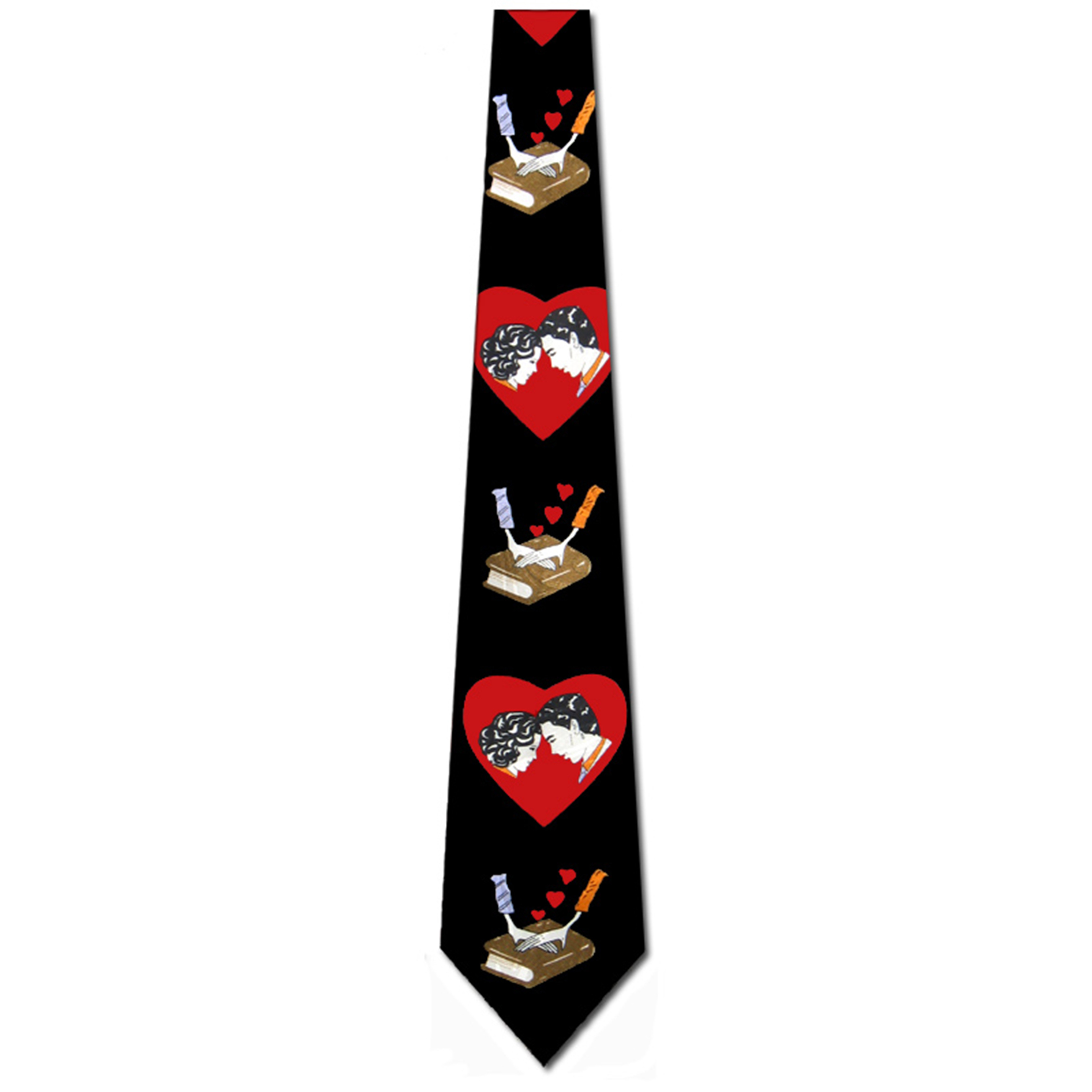 2044-100: In Love Ties Couples Hearts Wedding Vows Neckties Black by Steven Harris at Abcties.com