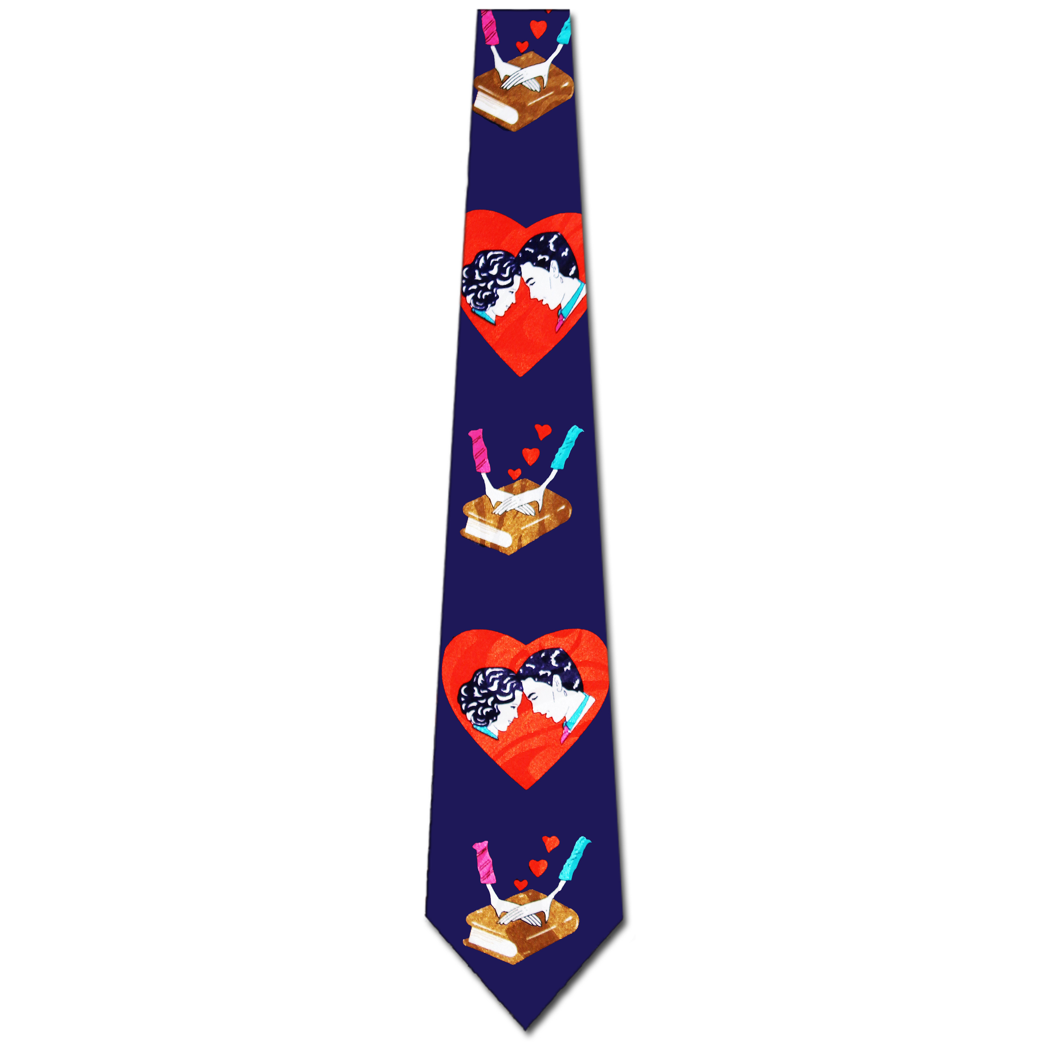 2044-102: In Love Ties Couples Hearts Wedding Vows Neckties Navy by Steven Harris at Abcties.com