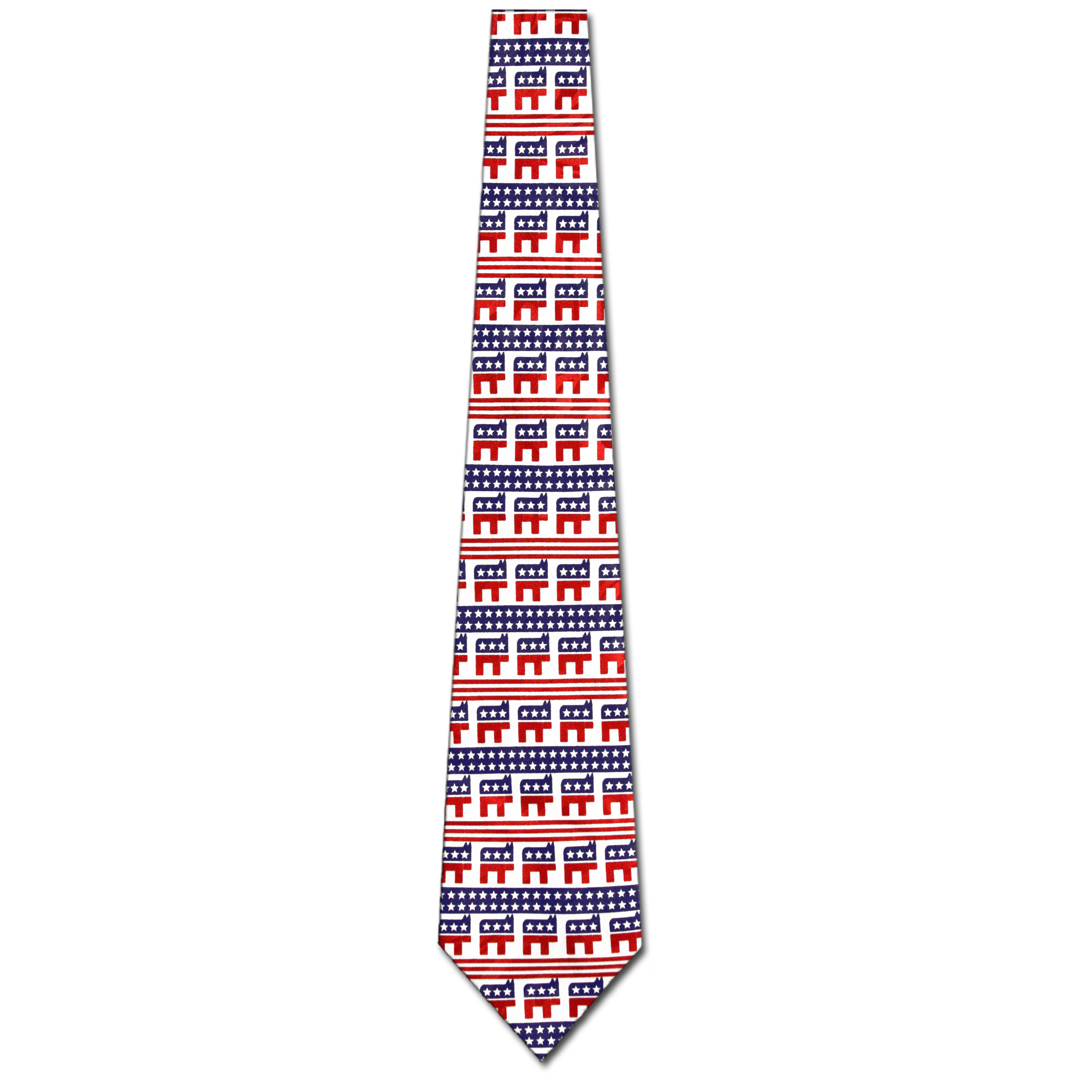 2047-102: Democrat Ties Stripe Donkey Neckties White by Steven Harris at Abcties.com