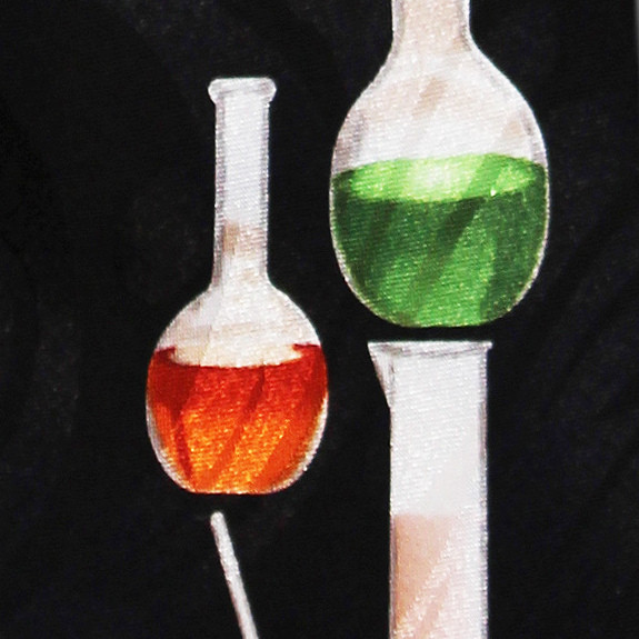 2055-100: Beaker Ties Black Science Chemistry Neckties by Steven Harris