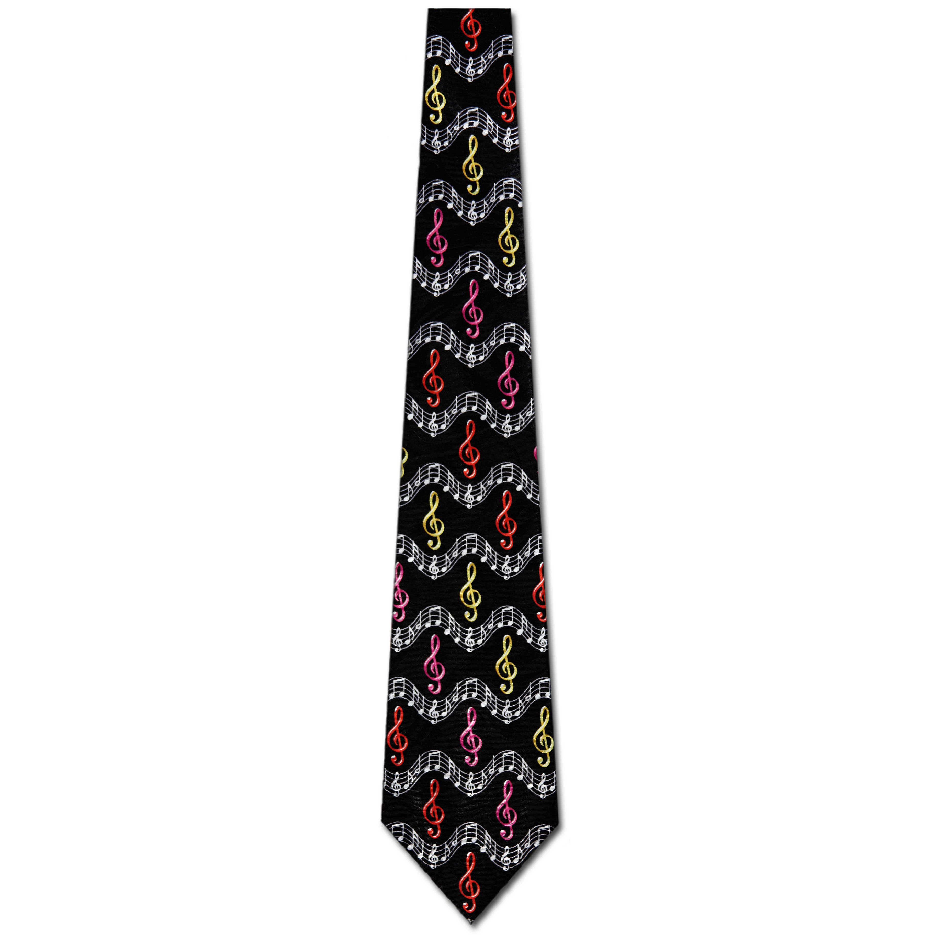 2071-100: Musical Wave Ties Black Music Clef Neckties by Steven Harris at Abcties.com