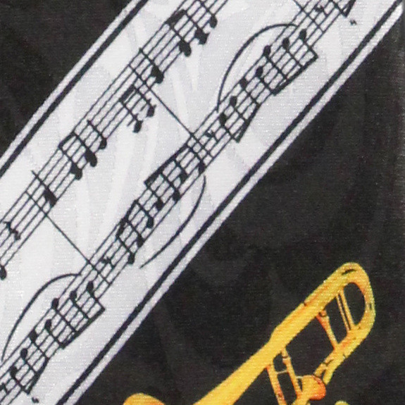 2073-100: Diagonal Trombone Stripe Ties Black Trombones Necktie by Steven Harris