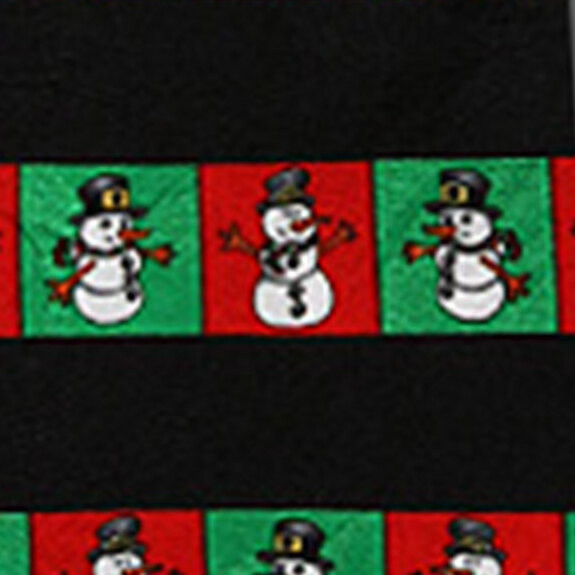 2074-100: Snowmen Ties Snowman Panels Neckties Black by Steven Harris
