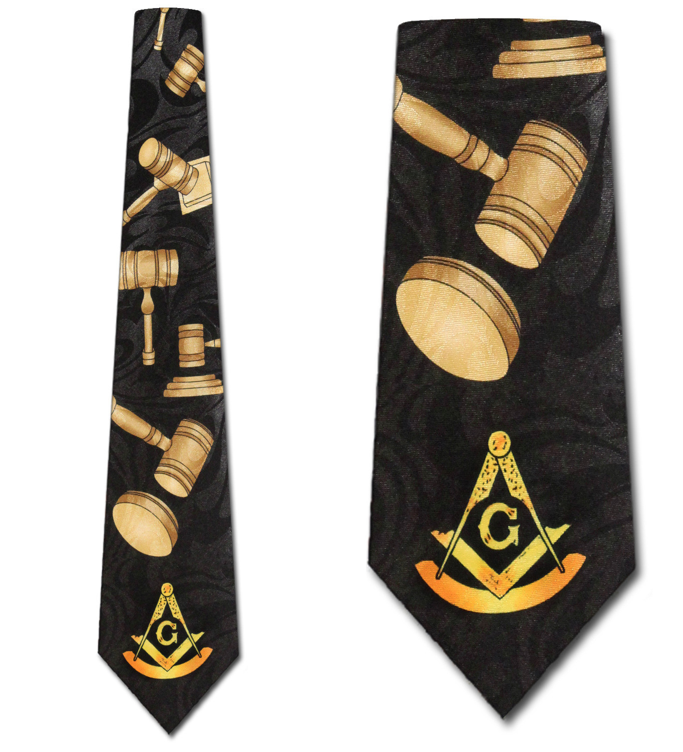 2081-100: Mason Past Master Ties Black Masons Masters Necktie by Steven Harris