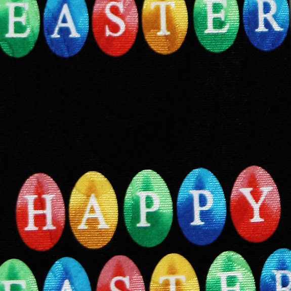 2084-100: Happy Easter Eggs Tie Egg Neckties Black by Steven Harris
