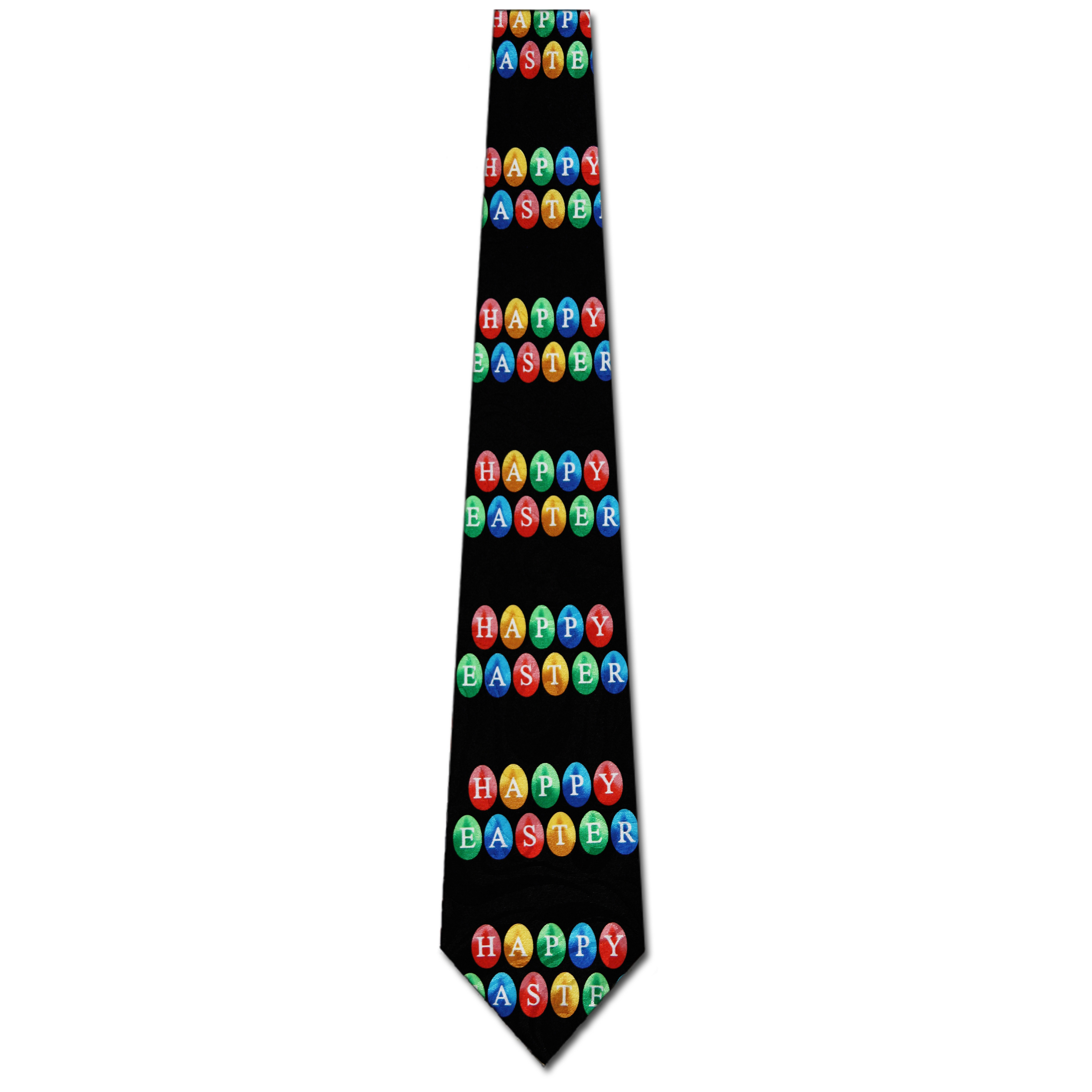2084-100: Happy Easter Eggs Tie Egg Neckties Black by Steven Harris at Abcties.com