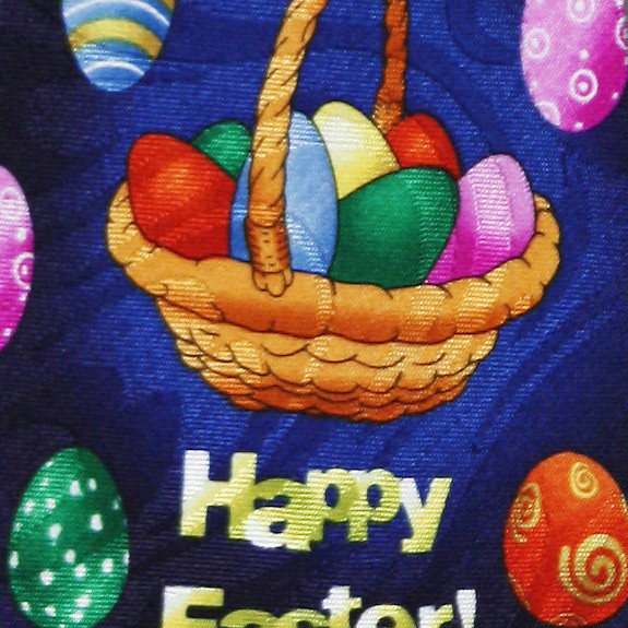 2085-102: Easter Basket Ties Dyed Eggs Neckties Navy by Steven Harris