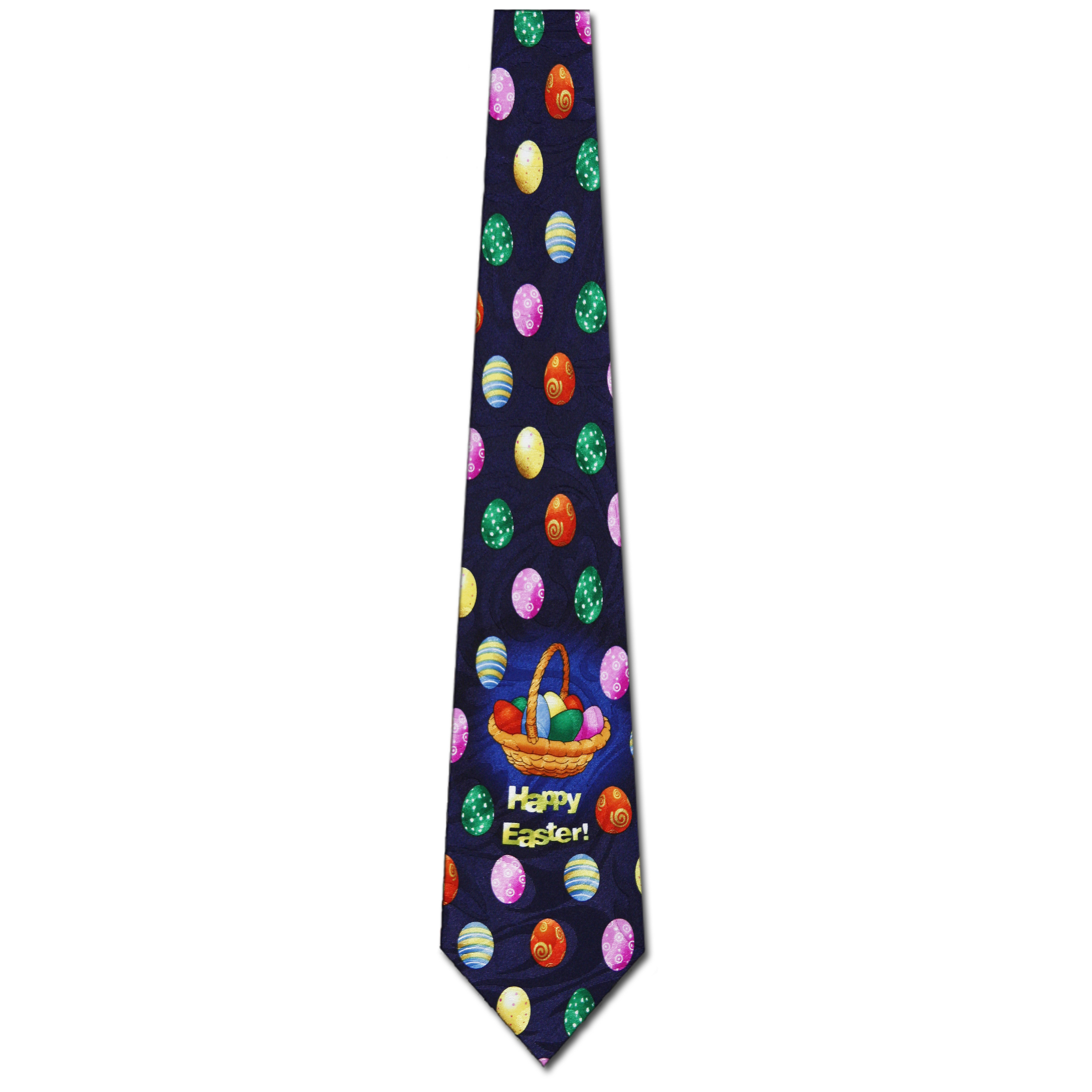 2085-102: Easter Basket Ties Dyed Eggs Neckties Navy by Steven Harris at Abcties.com