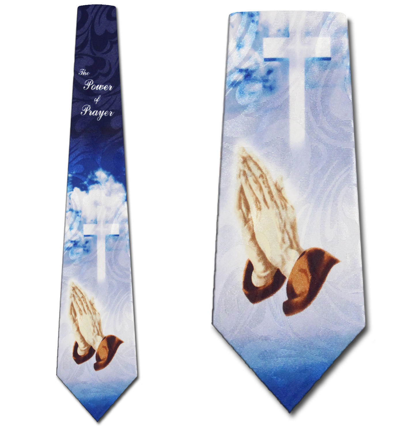 2087-102: Praying Hands Ties Power of Prayer Neckties Navy by Steven Harris