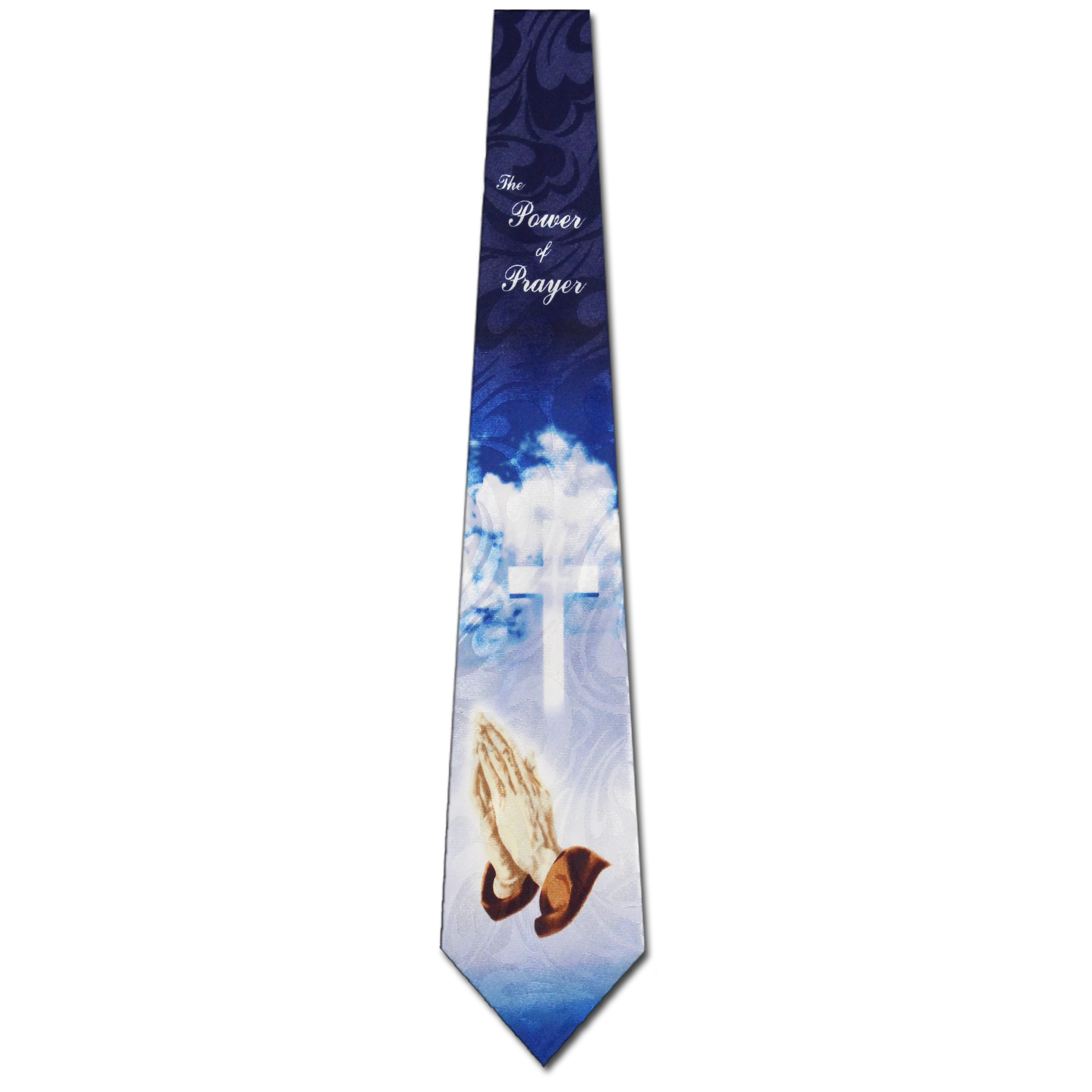 2087-102: Praying Hands Ties Power of Prayer Neckties Navy by Steven Harris at Abcties.com