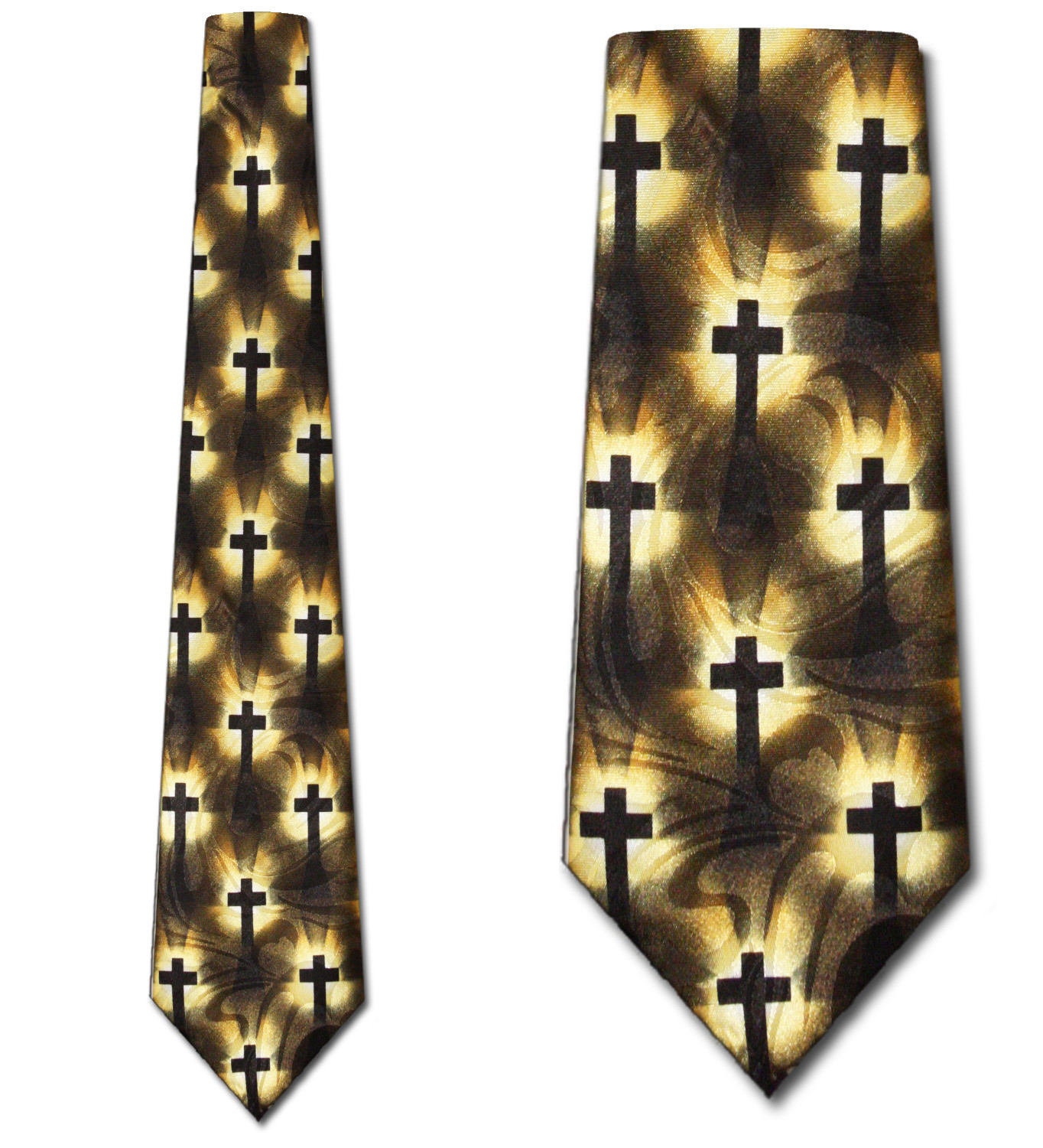 2088-100: Glowing Crosses Neckties Christian Tie Black by Steven Harris