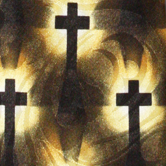 2088-100: Glowing Crosses Neckties Christian Tie Black by Steven Harris