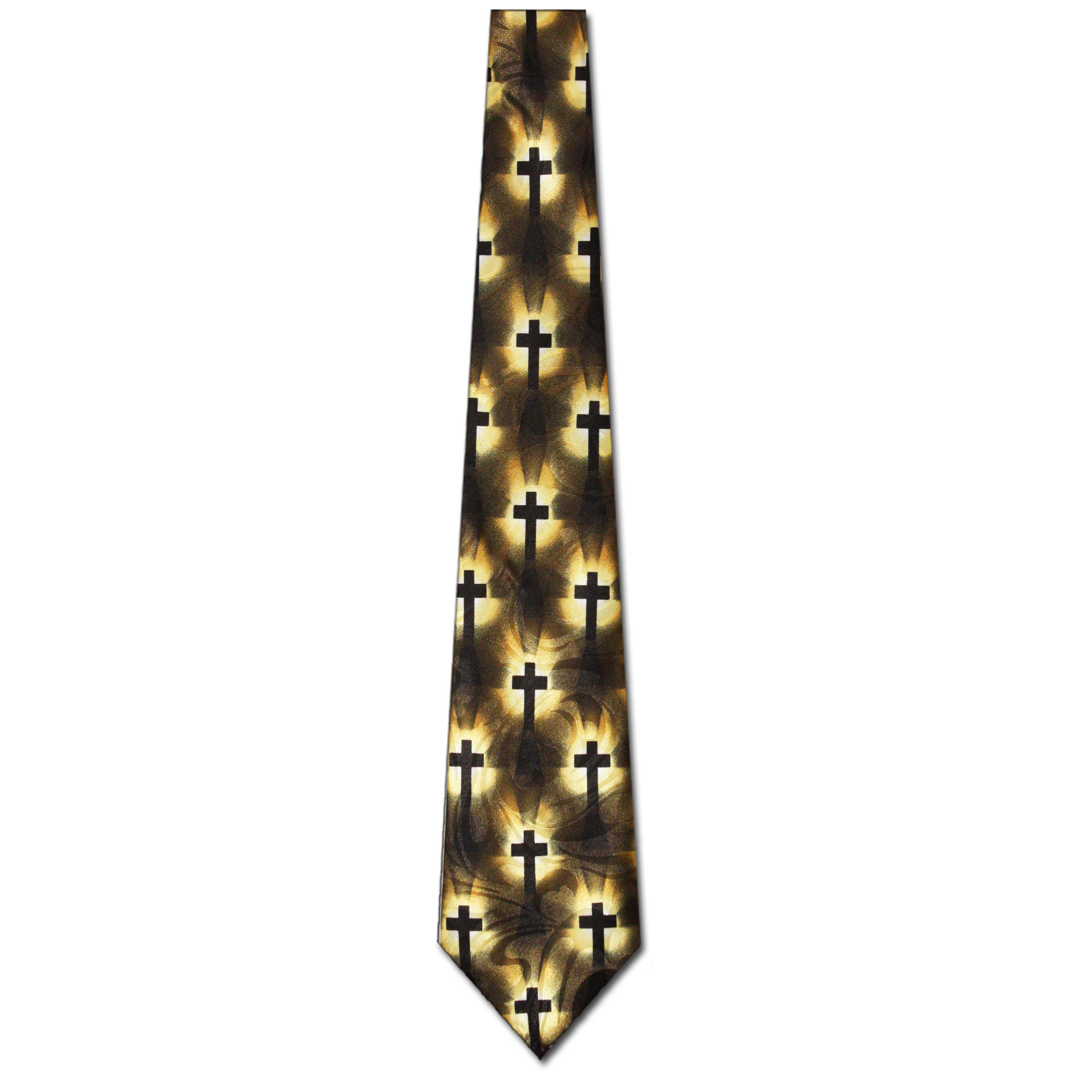 2088-100: Glowing Crosses Neckties Christian Tie Black by Steven Harris at Abcties.com