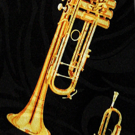 2090-100: Trumpets Diagonal Tie Musical Brass Horn Neckties by Steven Harris