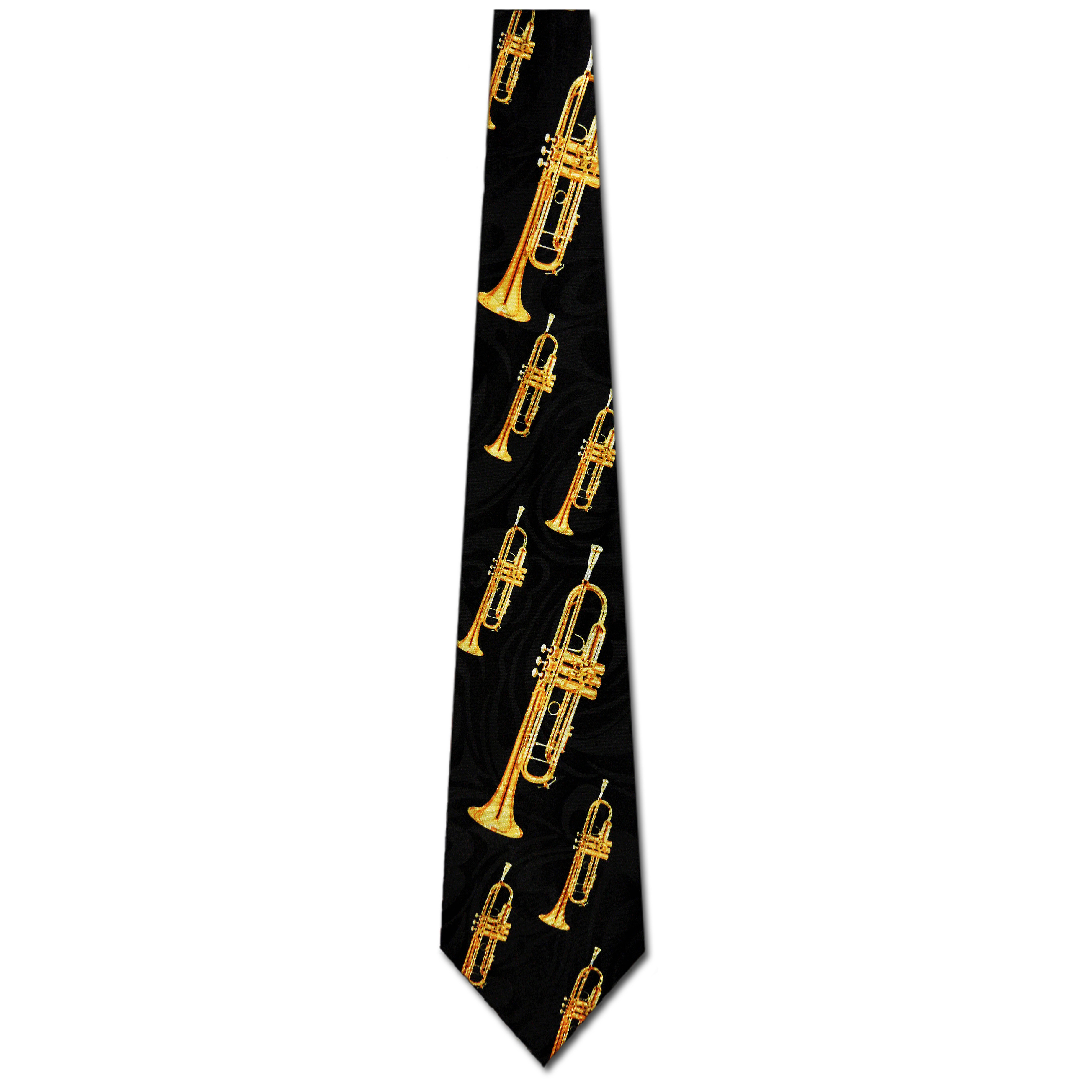 2090-100: Trumpets Diagonal Tie Musical Brass Horn Neckties by Steven Harris at Abcties.com