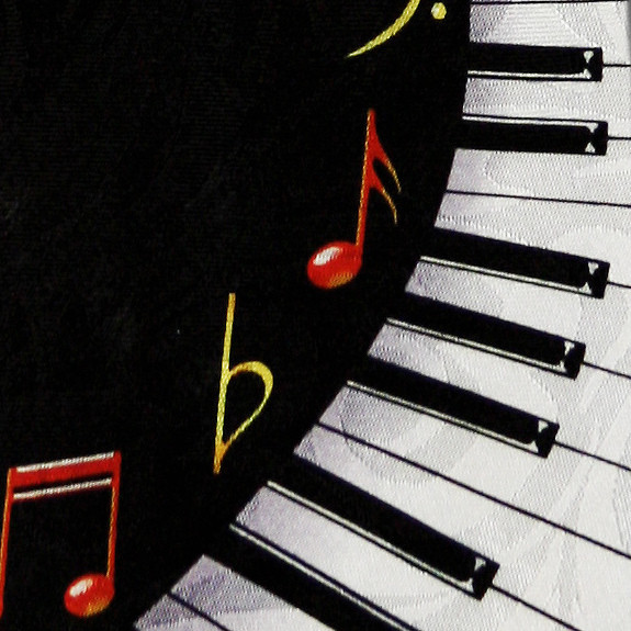 2091-100: Keyboard Swirl Ties Black Music Clef Notes Necktie by Steven Harris