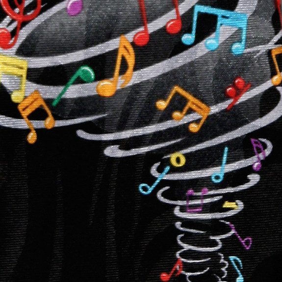 2092-100: Musical Storm Neckties Black Colorful Music Notes Ties by Steven Harris