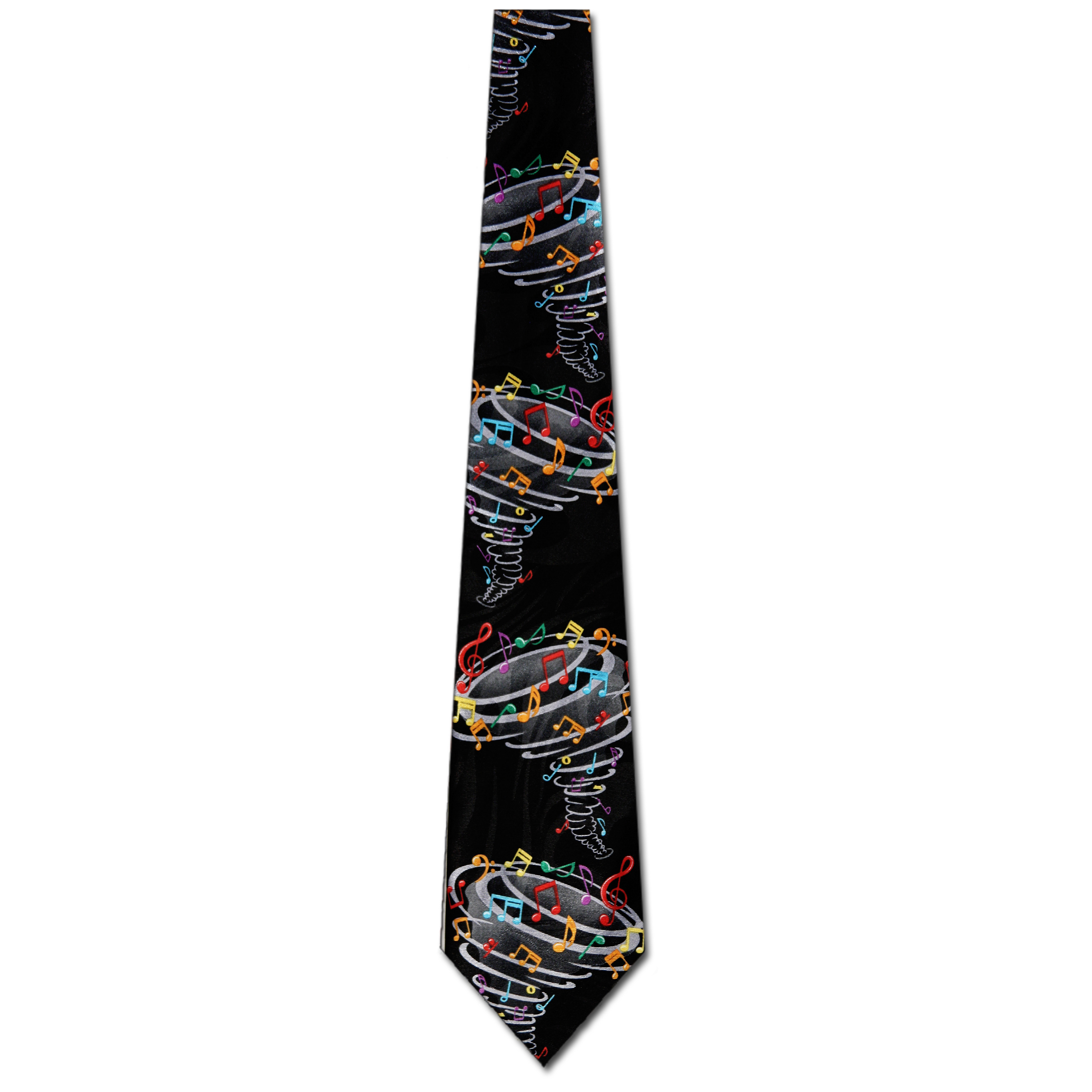 2092-100: Musical Storm Neckties Black Colorful Music Notes Ties by Steven Harris at Abcties.com