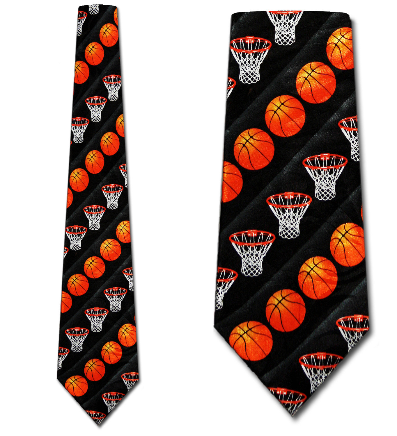 2099-100: Basket Ball Nets Necktie Black Basketballs Tie by Steven Harris
