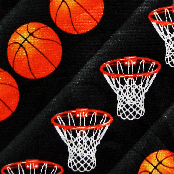 2099-100: Basket Ball Nets Necktie Black Basketballs Tie by Steven Harris