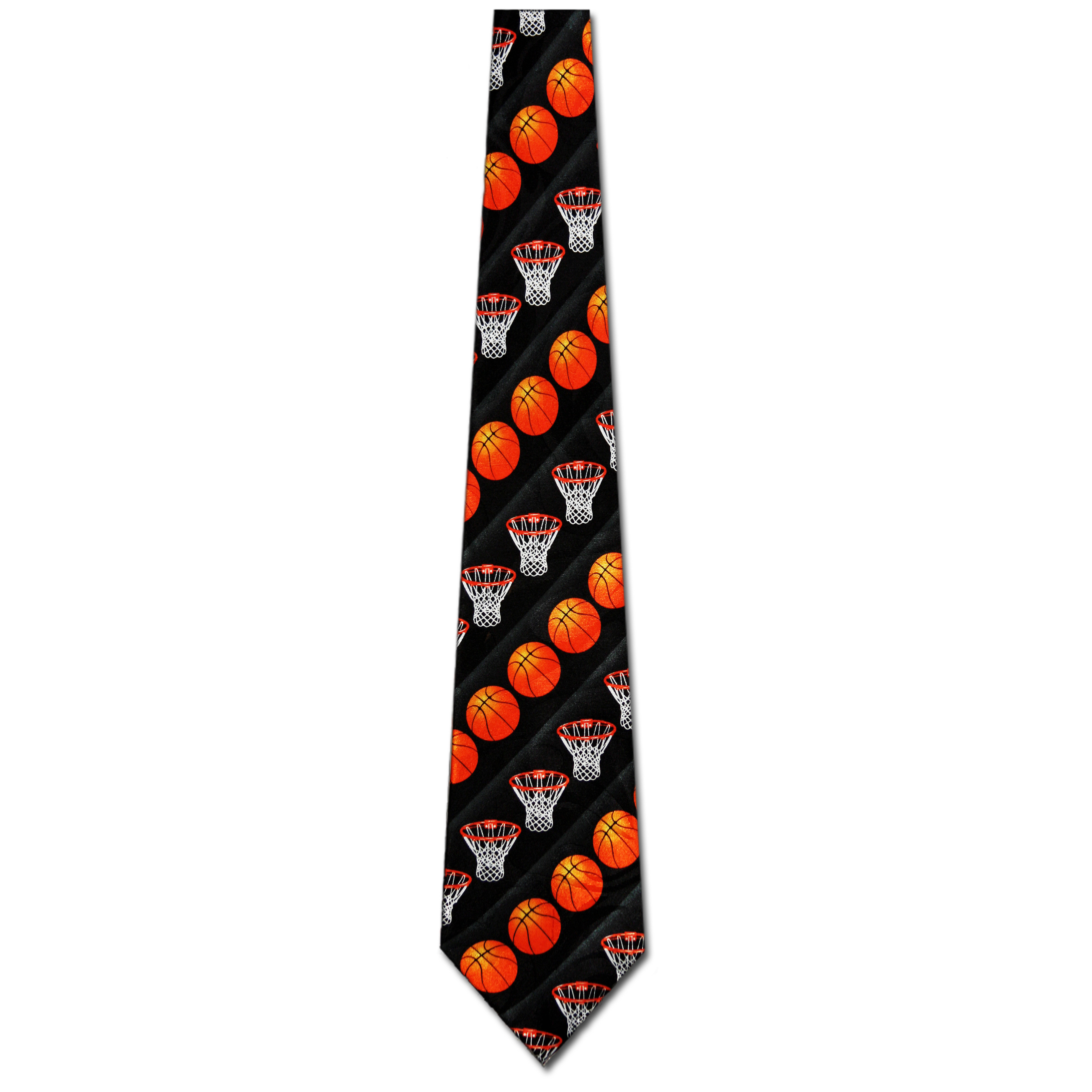 2099-100: Basket Ball Nets Necktie Black Basketballs Tie by Steven Harris at Abcties.com