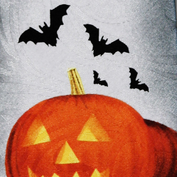 2102-100: Happy Halloween Pumpkins Tie Bats Jack-o-lantern Neckties Black by Steven Harris