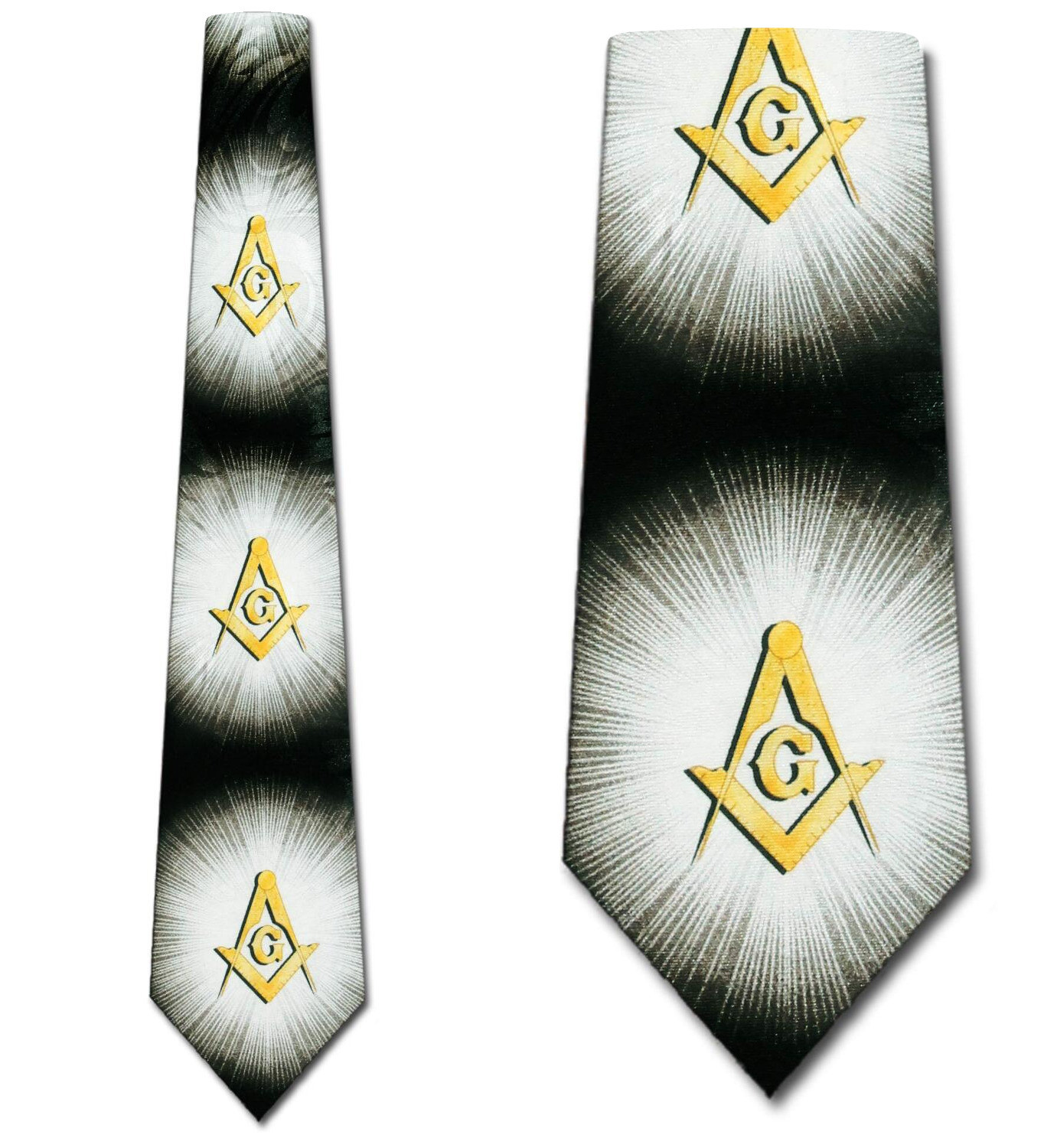 2109-100: Masons Mega Burst Neckties Black Mason Ties by Steven Harris