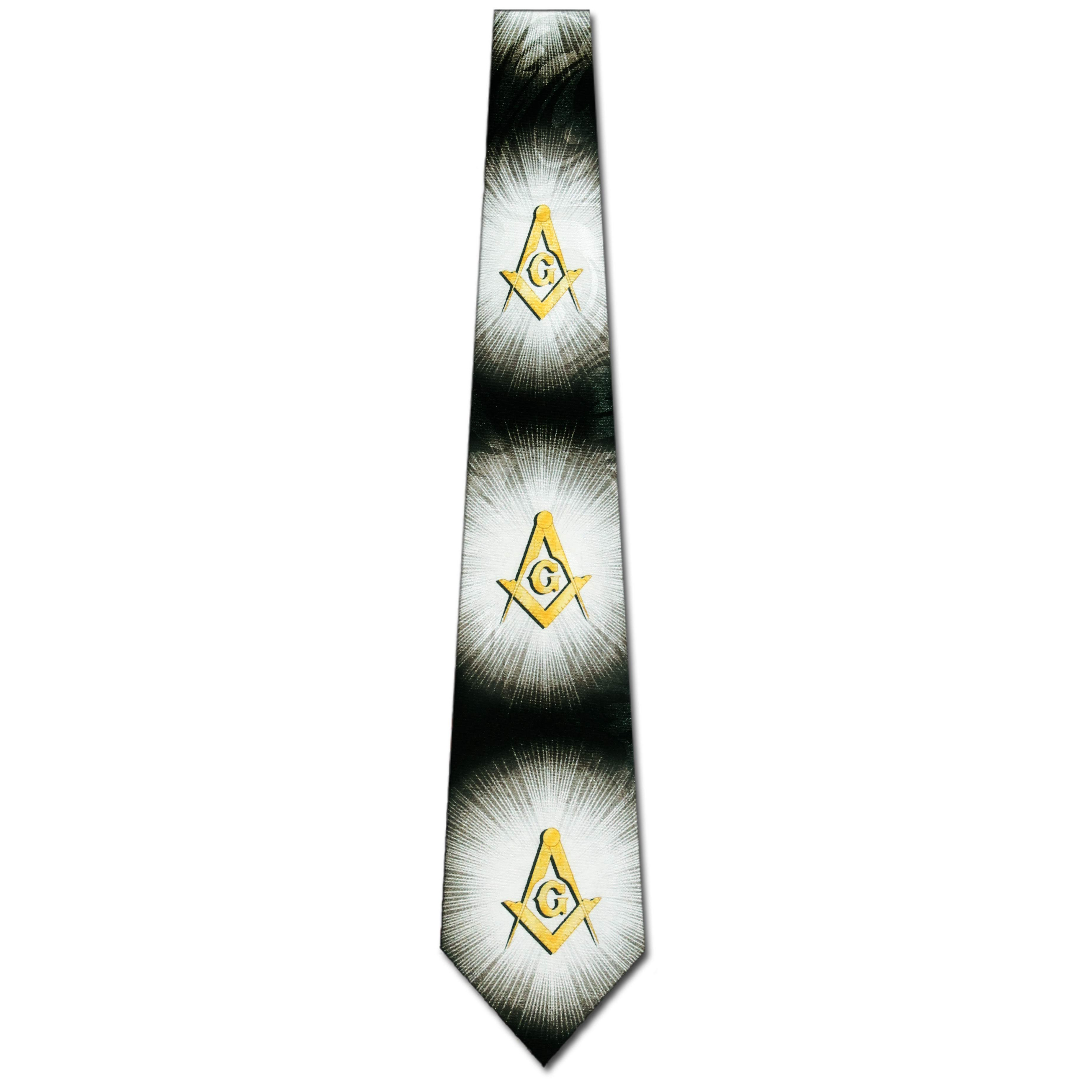2109-100: Masons Mega Burst Neckties Black Mason Ties by Steven Harris at Abcties.com