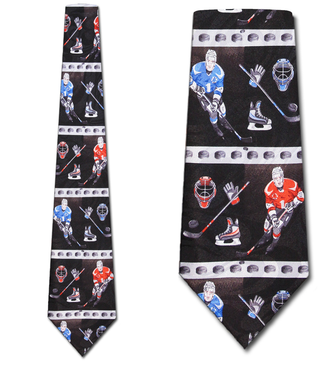 2111-100: Hockey Player Ties Sticks Pucks Helmet Neckties by Steven Harris