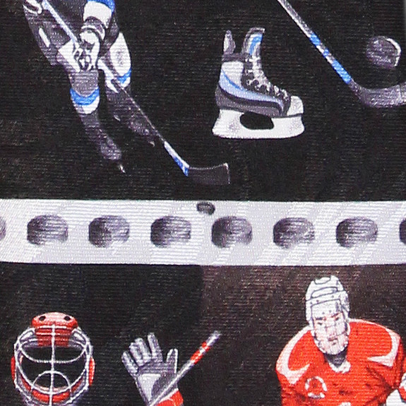 2111-100: Hockey Player Ties Sticks Pucks Helmet Neckties by Steven Harris
