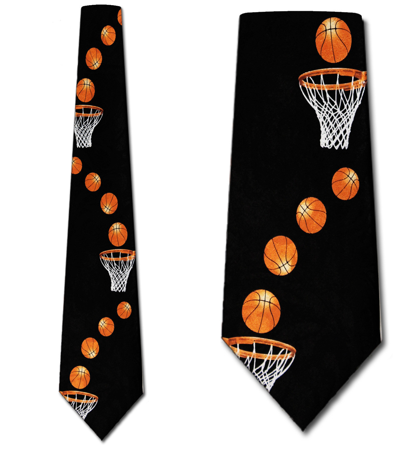 2112-100: Hoops and Basketball Ties Black Dunk Slam Neckties by Steven Harris