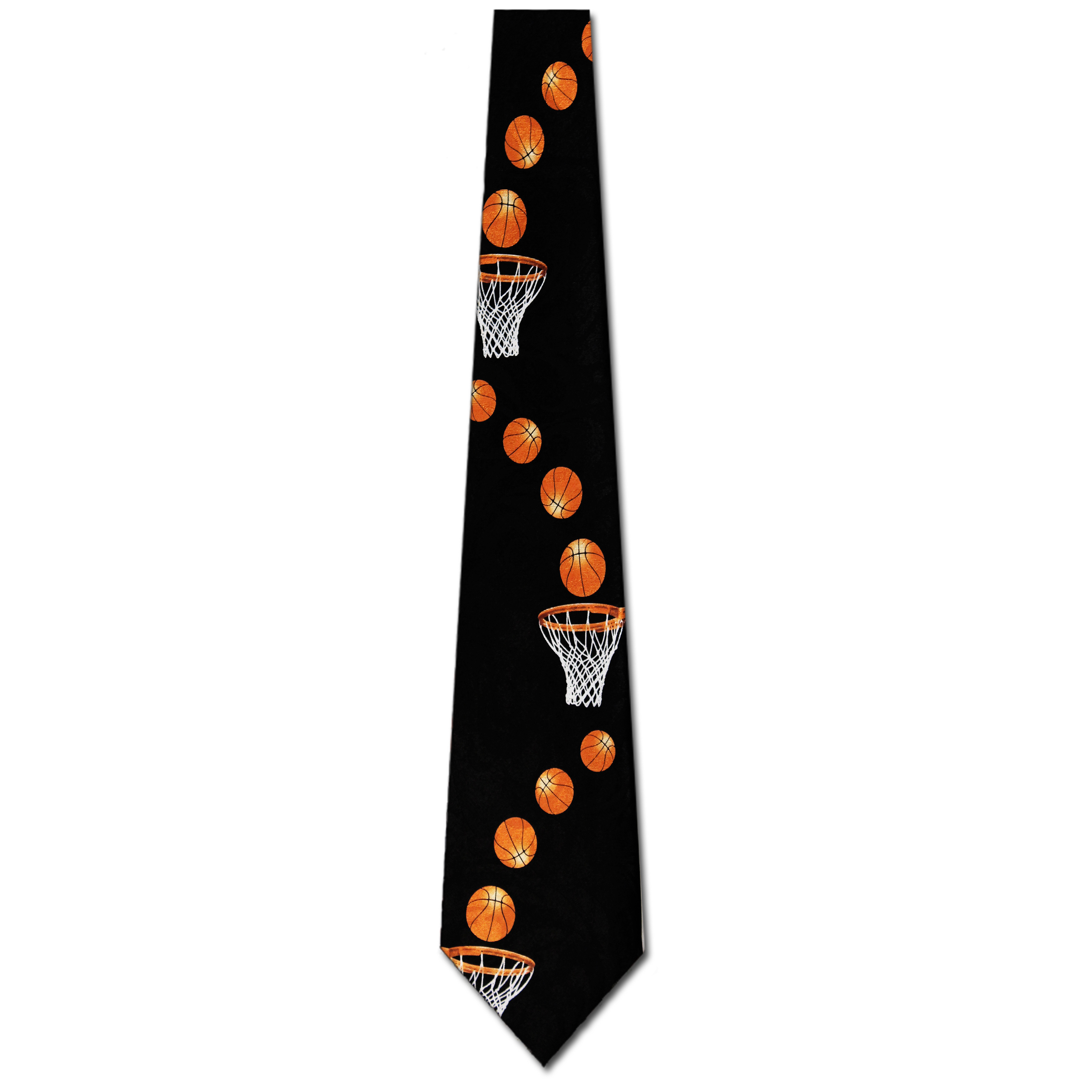 2112-100: Hoops and Basketball Ties Black Dunk Slam Neckties by Steven Harris at Abcties.com