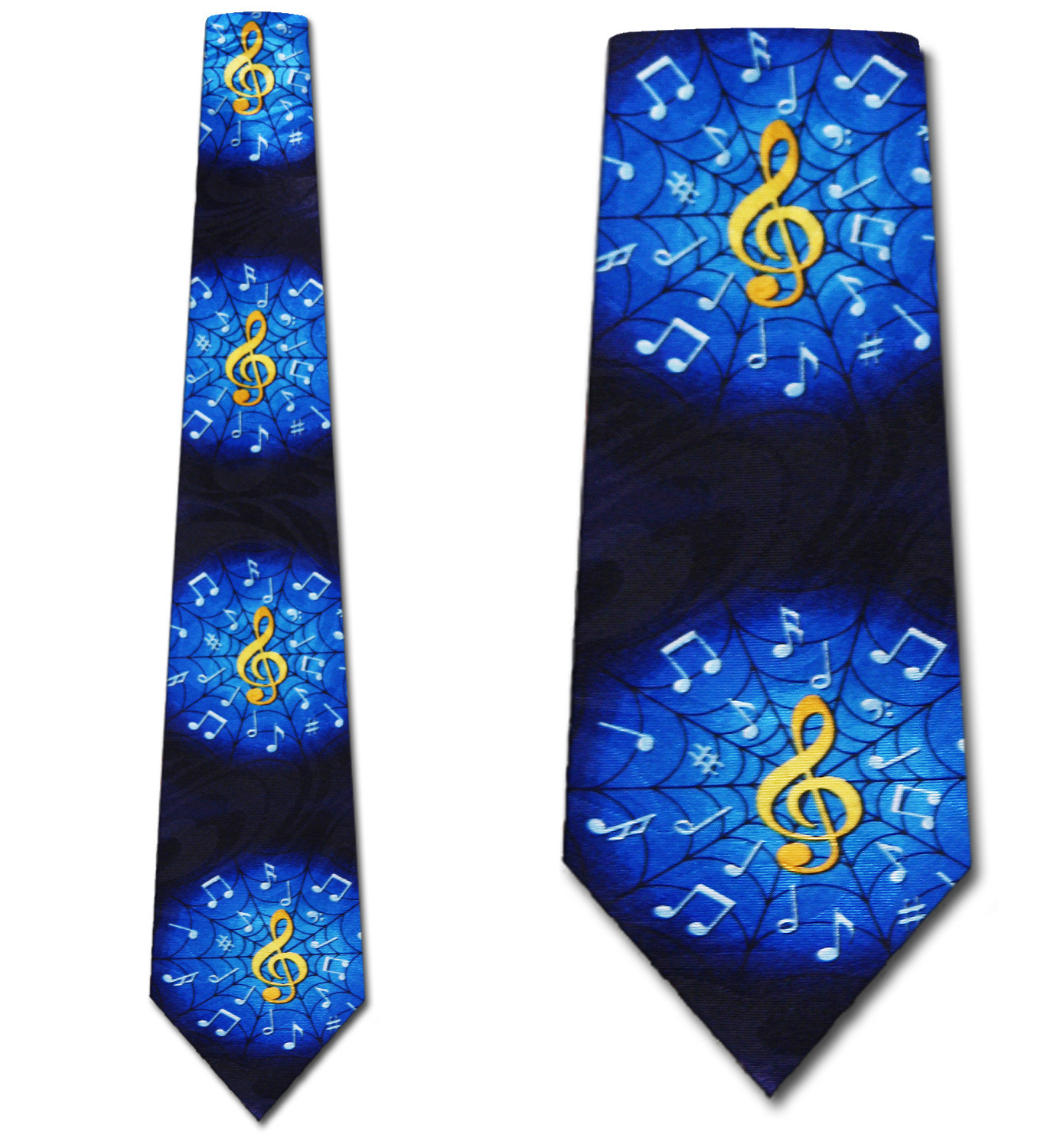 2116-102: Clef Note Ties Navy Music Notes Neckties by Steven Harris