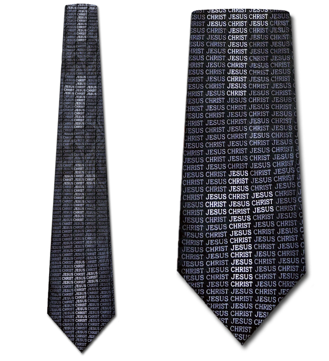 2117-100: Jesus Christ Allover Ties Cross Text Necktie Black by Steven Harris