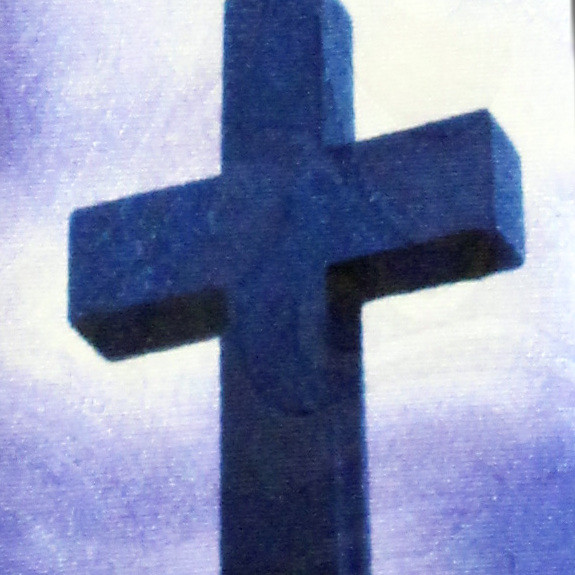2118-102: How Much Do You Love Me Ties Jesus Cross Cloudy Sky Necktie Navy by Steven Harris