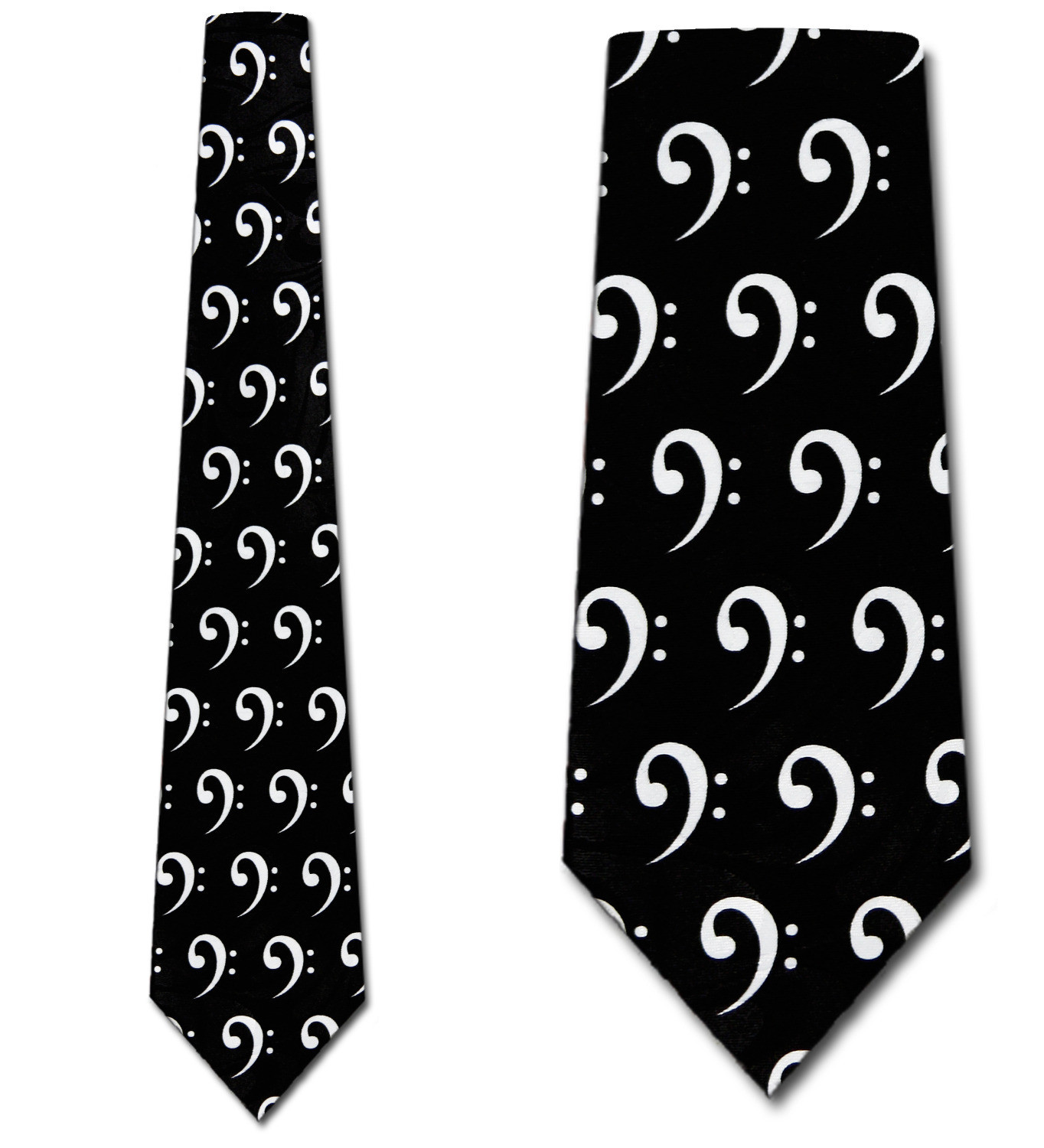2122-102: G Clef Ties Black Music Notes Clef Neckties by Steven Harris