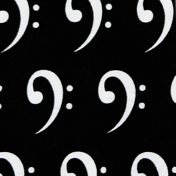 2122-102: G Clef Ties Black Music Notes Clef Neckties by Steven Harris