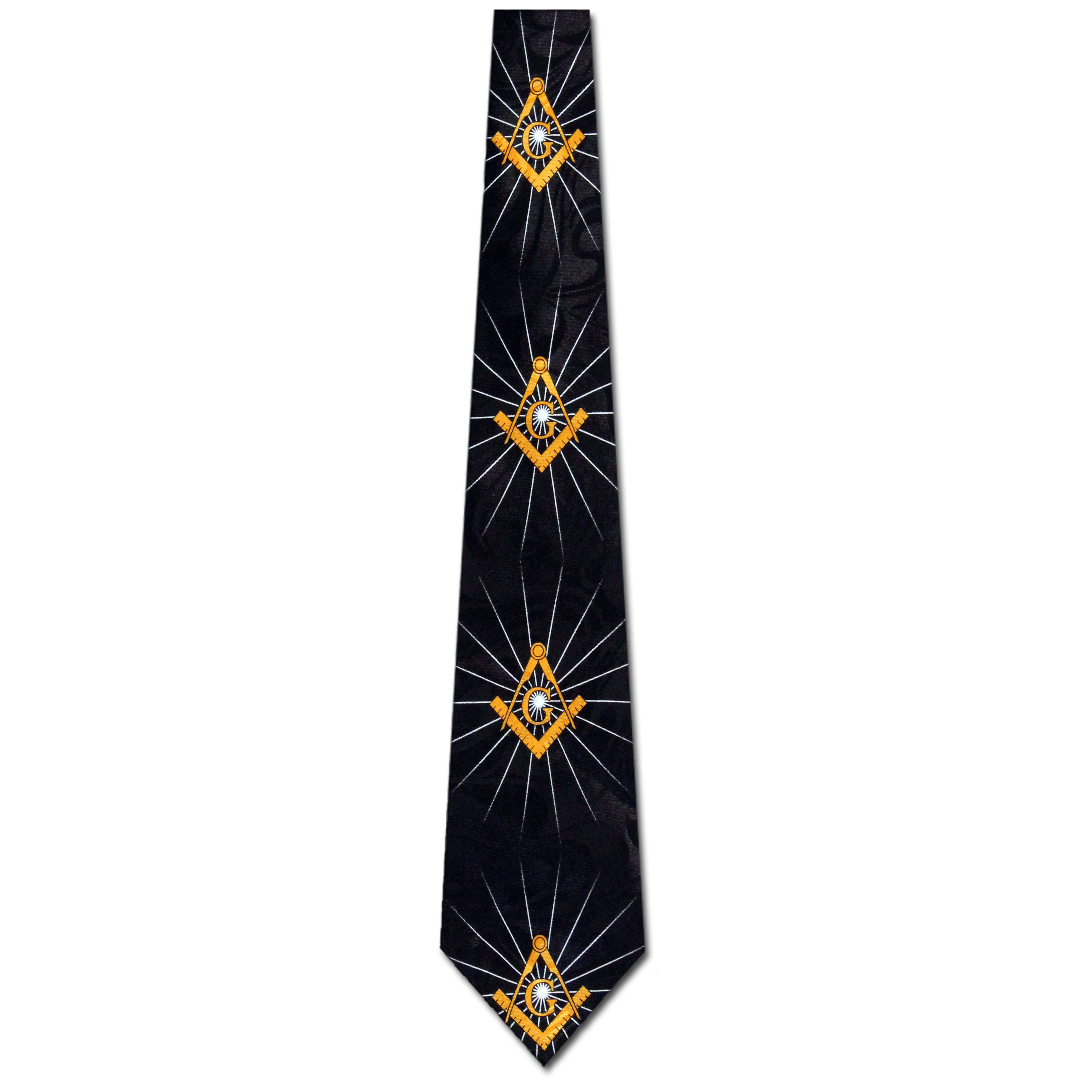 2125-100: Mason Burst Ties Black Radiant Compass Square Neckties by Steven Harris at Abcties.com
