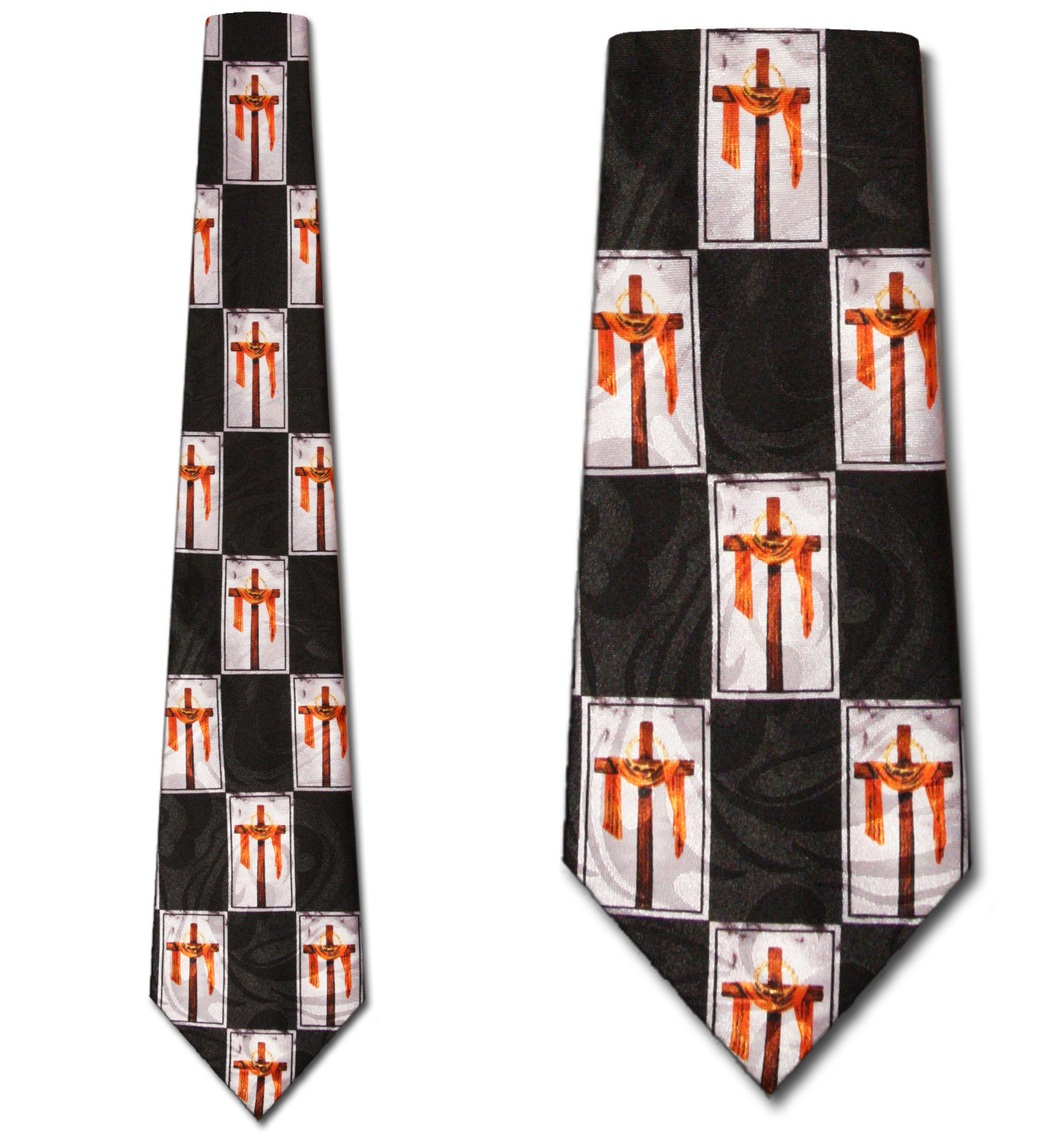2128-100: Palm Sunday Ties Checkered Cross Purple Sash Neckties by Steven Harris at Abcties.com