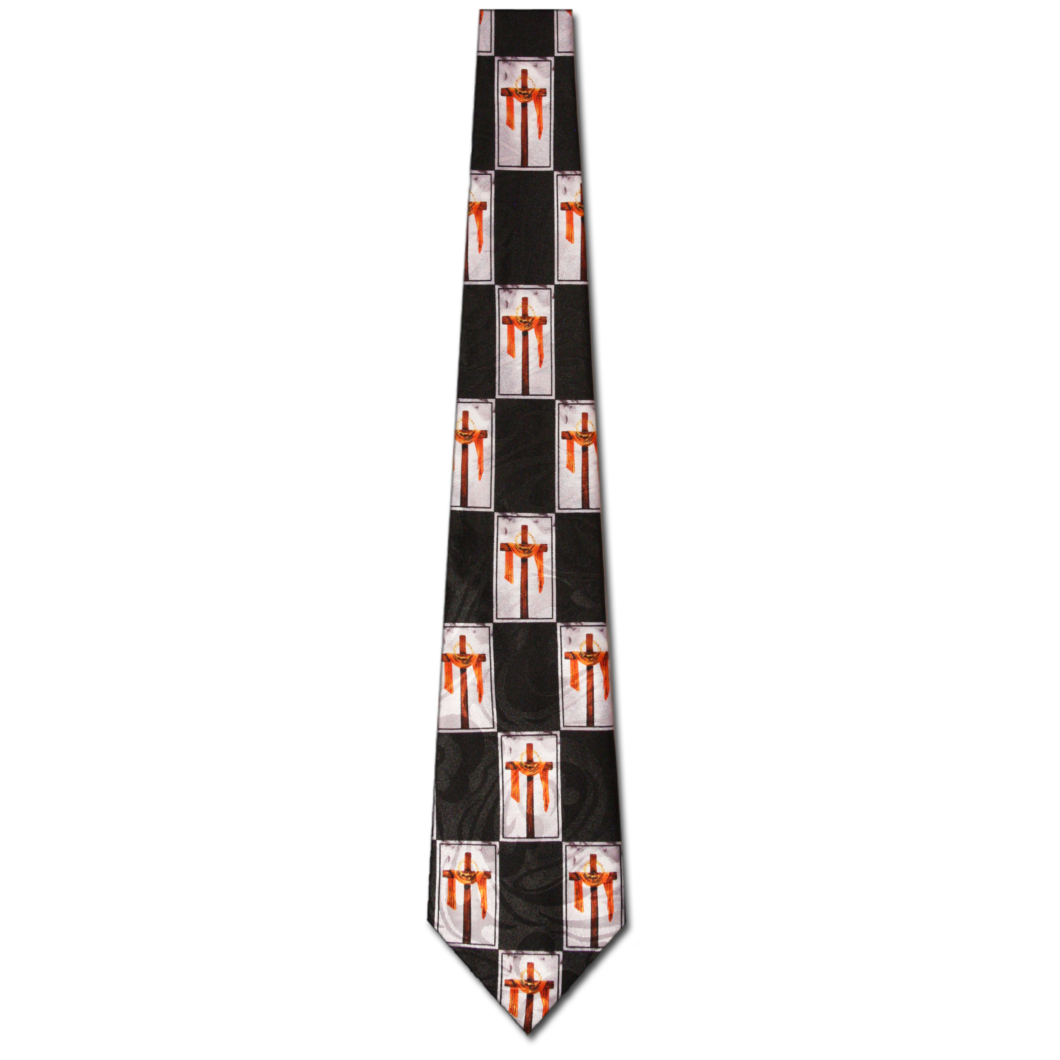 2128-100: Palm Sunday Ties Checkered Cross Purple Sash Neckties by Steven Harris at Abcties.com
