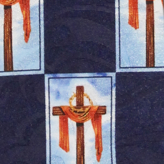 2128-102: Checkered Crosses Tie Religious Neckties Navy by Steven Harris
