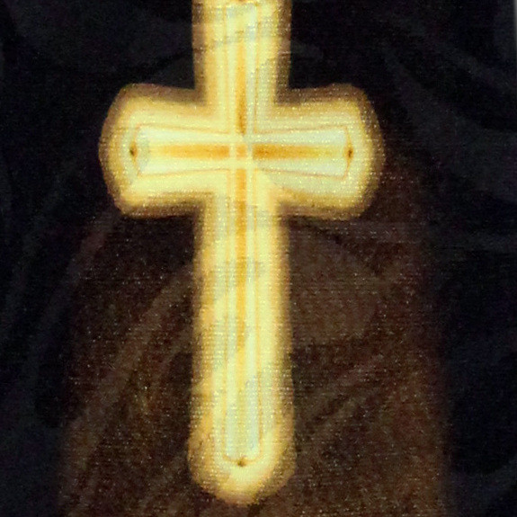2129-100: Glowing Bible and Crosses Tie Religious Neckties Black by Steven Harris