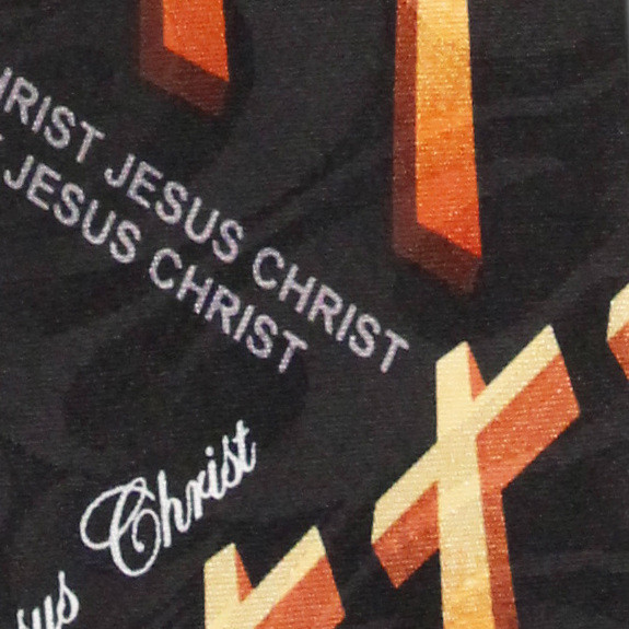 2131-100: Jesus Christ Diagonal Cross Ties Religious Neckties Black by Steven Harris