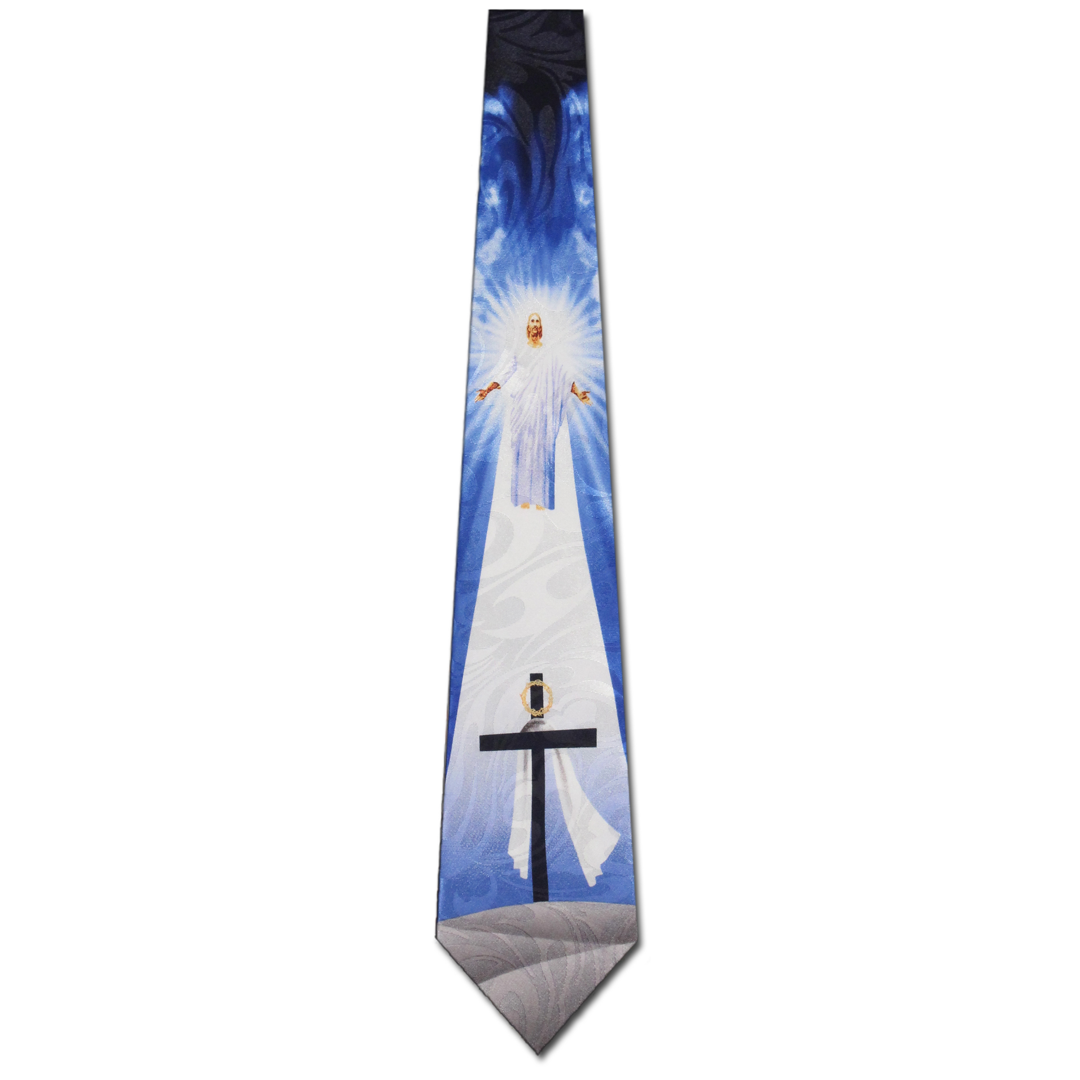 2134-102: Inspirational Neckties Jesus Ascending to Heaven Tie Navy by Steven Harris at Abcties.com