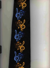 2136-100: Stacked Notes and Clef Tie Music Notes Necktie by Steven Harris